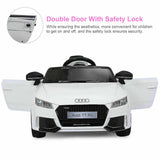 12V Licensed Audi TT RS Electric Ride On Car with Remote Control for Kids - White