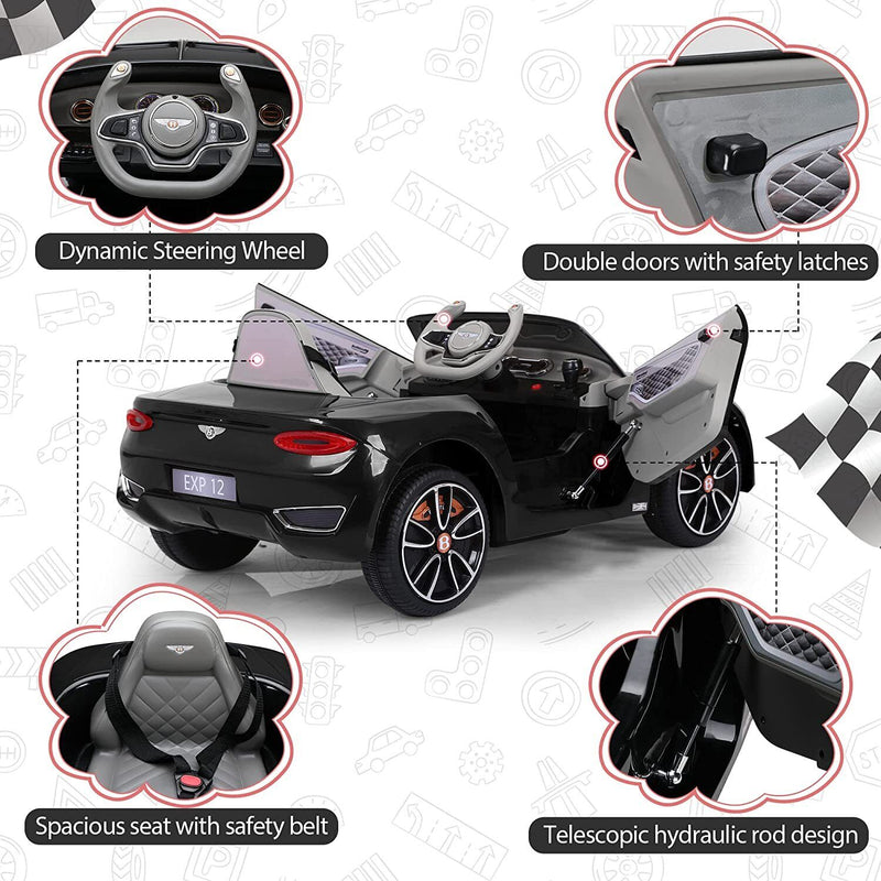 Licensed Bentley Style 12V Electric Ride On Car for Kids with Remote Control - Perfect Gift!