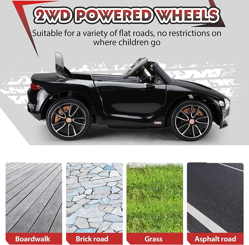 12V Licensed Bentley Electric Ride-On Car for Kids with Remote Control and 4 Wheels