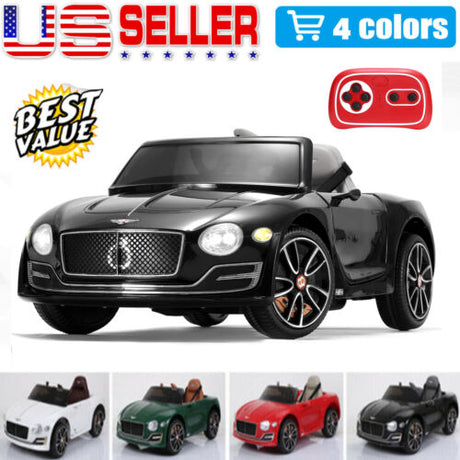 12V Licensed Bentley Style Electric Ride-On Car with LED Lights and Remote Control for Kids