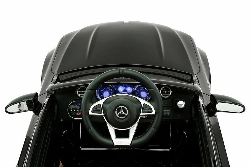 12V Licensed C63S Mercedes Kid's Ride-On Sports Car with Rubber Tires, Lights, and Remote Control