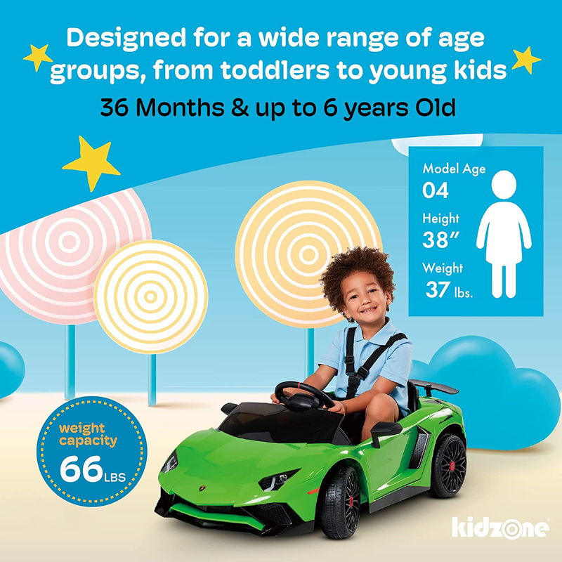 12V Licensed Lamborghini Aventador Electric Ride-On Car for Kids