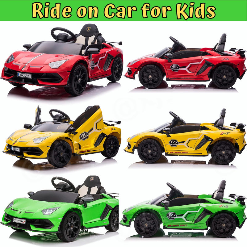 12V Licensed Lamborghini Aventador SVJ Electric Ride-On Car for Kids