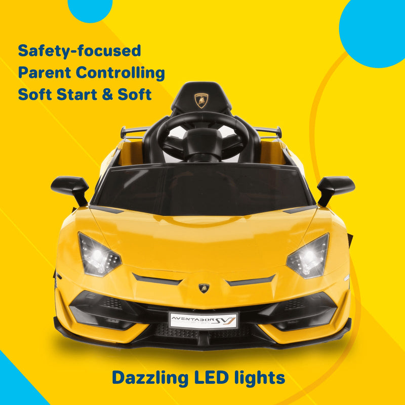 12V Lamborghini Electric Ride-On Car for Kids with Hydraulic Doors - Perfect Gift for Young Sports Car Enthusiasts