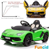 12V Licensed Lamborghini Electric Ride-On Toy with LED Lights and Remote Control for Kids