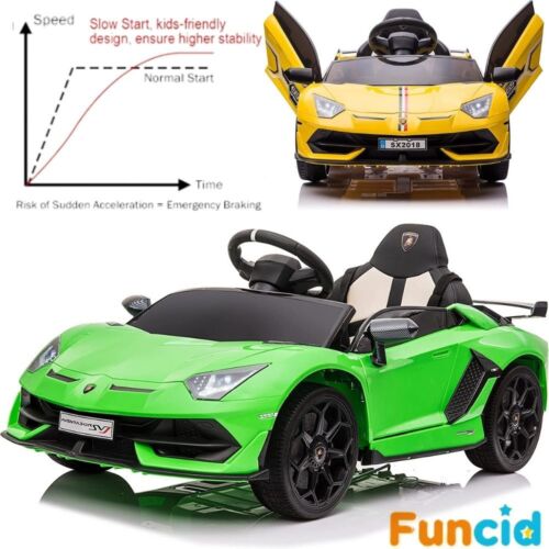 12V Licensed Lamborghini Electric Ride-On Toy with LED Lights and Remote Control for Kids