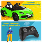 12V Licensed Lamborghini Electric Ride-On Toy with LED Lights and Remote Control for Kids
