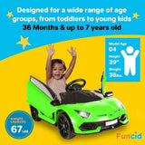12V Licensed Lamborghini Electric Ride-On Sports Car for Kids with 7AH Battery