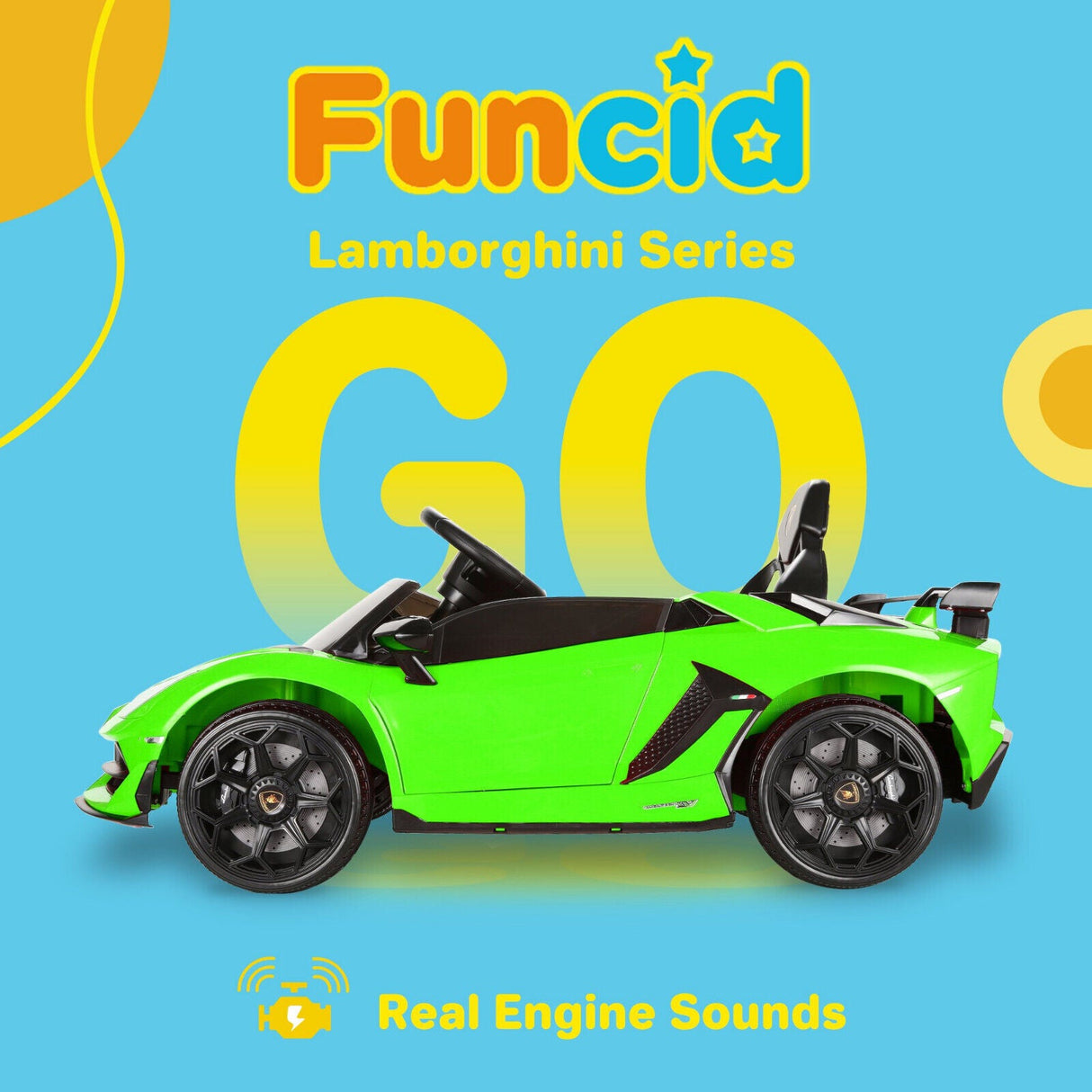 12V Licensed Lamborghini Kids Car Toy with Hydraulic Doors
