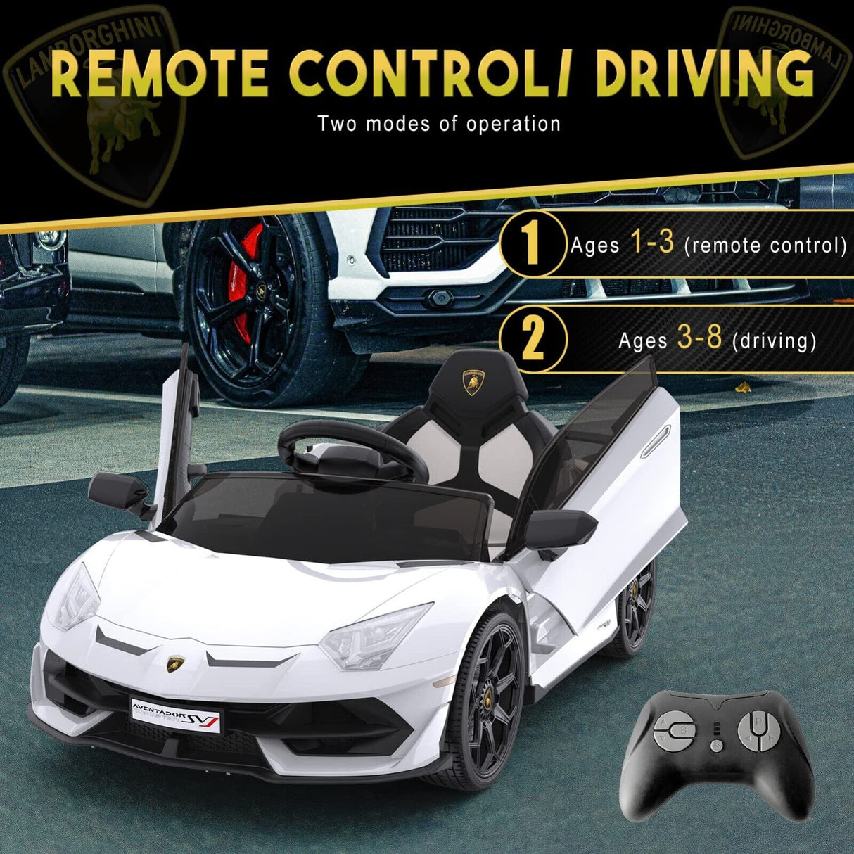 Licensed Lamborghini McLaren 12V Electric Ride-On Car for Kids with Remote Control