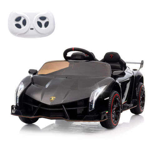 12V Licensed Lamborghini VENENO Electric Ride-On Car for Kids - 2 Seater in Black