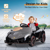 12V Licensed Lamborghini VENENO Electric Ride-On Car for Kids - 2 Seater in Black