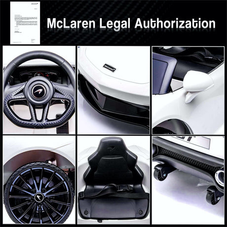12V Licensed McLaren Battery Powered Sports Car for Kids - Officially Licensed Ride on Toy
