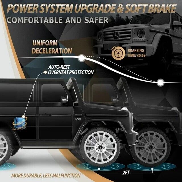 Licensed Mercedes Benz G500 4WD Electric Ride-On Car for Kids with Remote Control, MP3 Player, and LED Lights - 12V