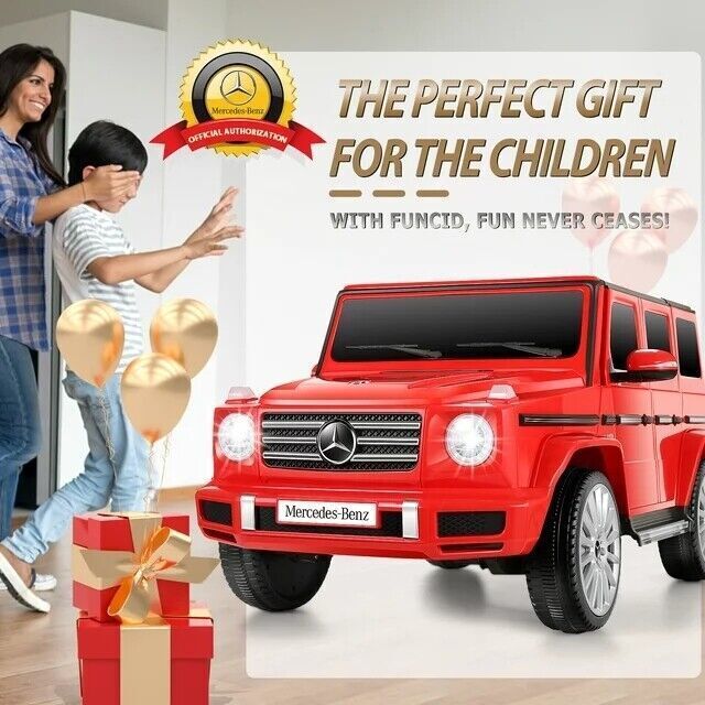 Licensed Mercedes Benz G500 4WD Electric Ride-On Car for Kids with Remote Control, MP3 Player, and LED Lights - 12V