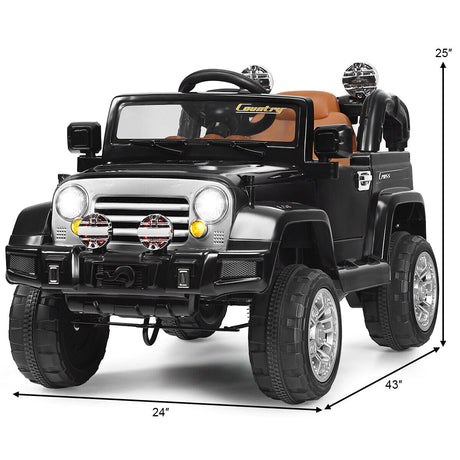 12V MP3 Kids Ride On Truck Car with Remote Control, LED Lights, and Music