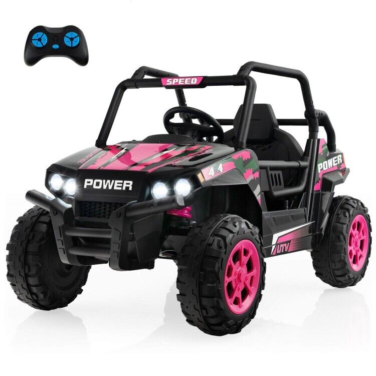 12V Off-Road Truck Ride-On Toy for Kids with Remote Control, LED Lights, and Music