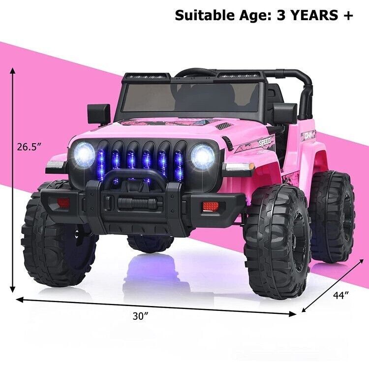 12V Pink Electric Jeep Truck for Kids with 2.4G Remote Control