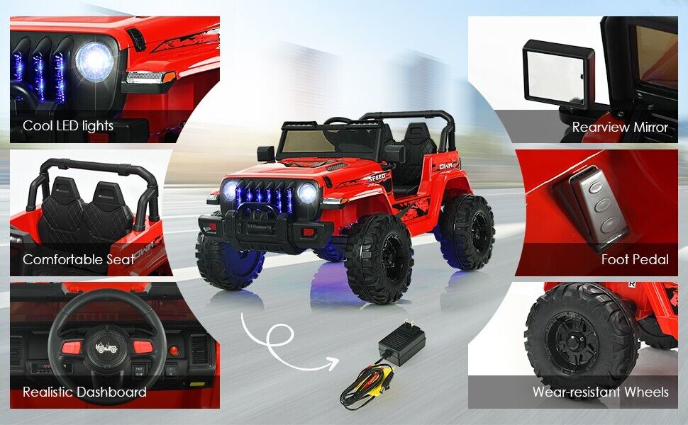 12V Pink Electric Jeep Truck for Kids with 2.4G Remote Control