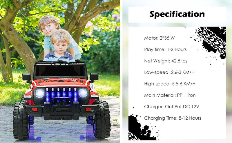 12V Pink Electric Jeep Truck for Kids with 2.4G Remote Control