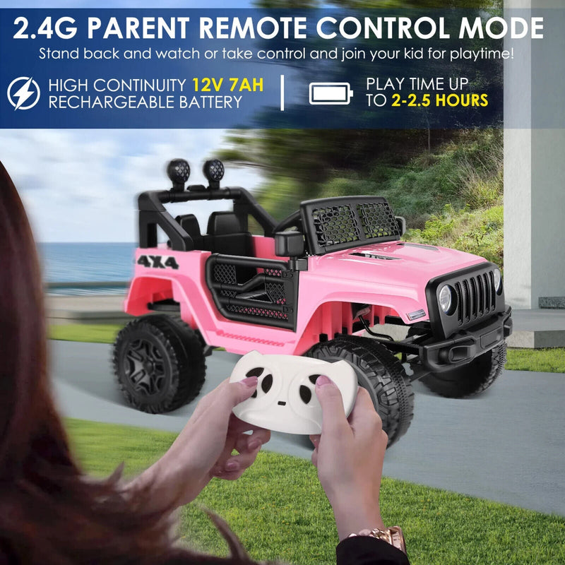 12V Pink Kids Electric Ride-On Car with Remote Control and MP3 Player