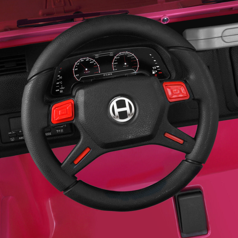 12V Pink Kids Ride on Truck with MP3, LED Light, RC, and Cover - Black