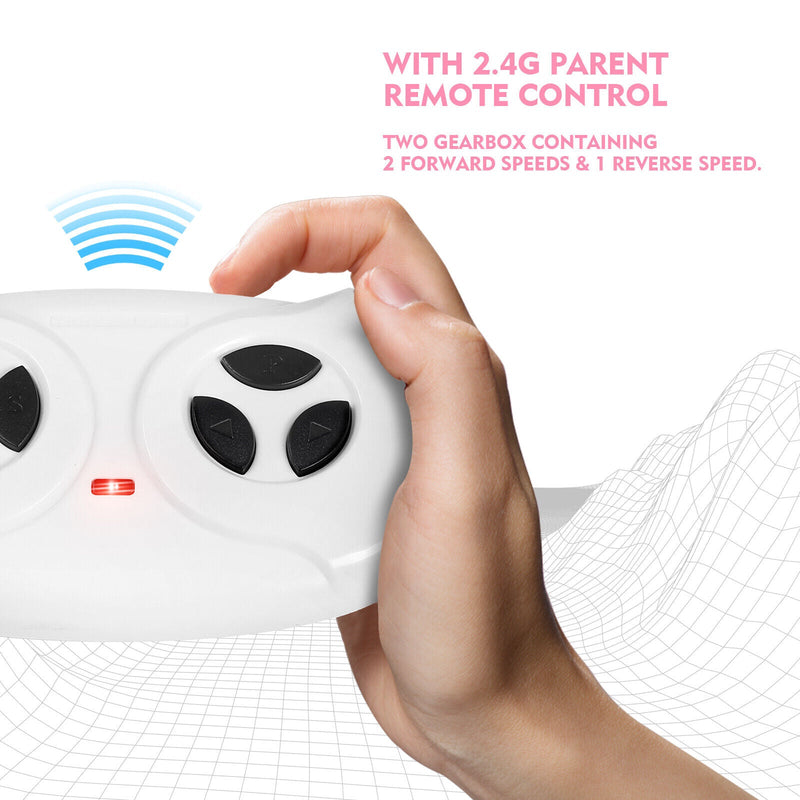 12V Pink Kids Ride On Truck with RC, LED, MP3, and 6 Wheels