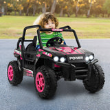 12V Pink Off-Road Truck for Kids with Realistic Horns and Engine Sounds