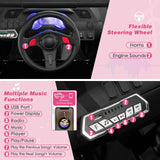 12V Pink Off-Road Truck for Kids with Realistic Horns and Engine Sounds