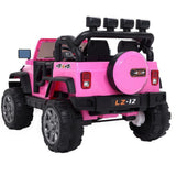 12V Pink Ride On Car for Kids with Music, Remote Control, and Wheels - Perfect Xmas Gift
