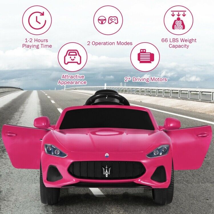 12V Pink Ride On Car for Kids with Remote Control, Lights, and Music - Perfect Gift for Toddlers