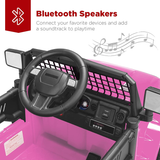 12V Pink Ride-On Truck Toy Car with 3 Speeds and LED Lights for Kids