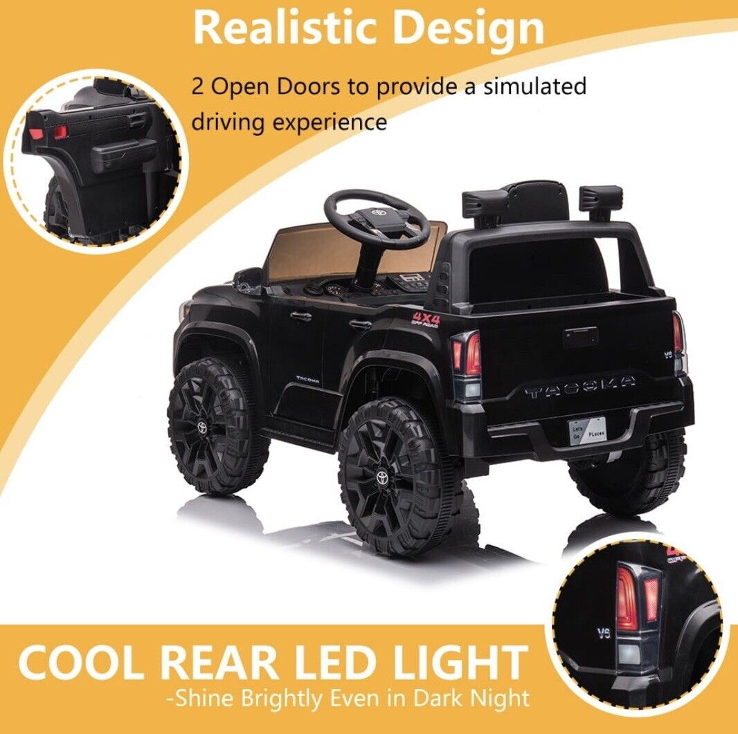12V Powered Toyota Tacoma Ride-On Car for Boys with Remote Control