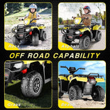 12V Quad ATV Electric Ride-On Car for Kids 3-7 Years Old - 2 Speeds
