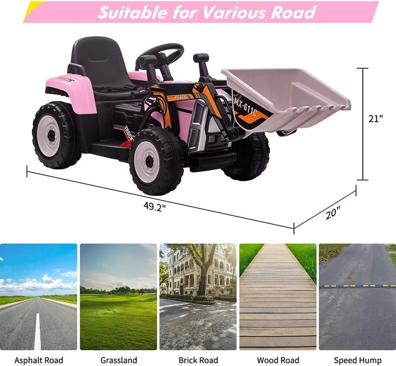 12V RC Excavator with Remote Control, Bluetooth, and Lights - Perfect for Young Adventurers!