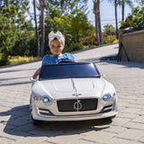 12V Remote Control Bentley Style Electric Ride-On Car with LED Lights for Kids