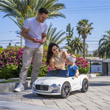 12V Remote Control Bentley Style Electric Ride-On Car with LED Lights for Kids