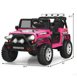 12V Remote Control Ride-On Truck with LED Lights, Music, and Double Doors - 2 Seater