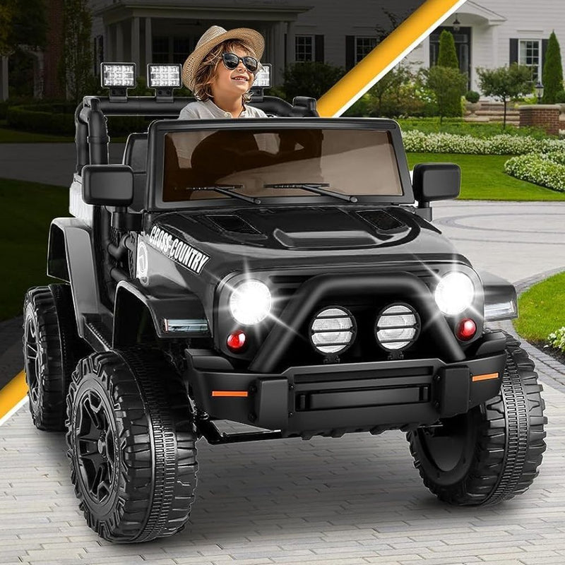 12V Remote Control Truck Toy for Kids - Electric Ride On Car with 4 Wheels