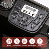 12V Ride On Car Truck Toy with LED Lights, Music, and Seat Belt - Perfect Xmas Gift for Kids with Remote Control
