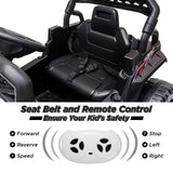 12V Ride On Car Truck Toy with LED Lights, Music, and Seat Belt - Perfect Xmas Gift for Kids with Remote Control