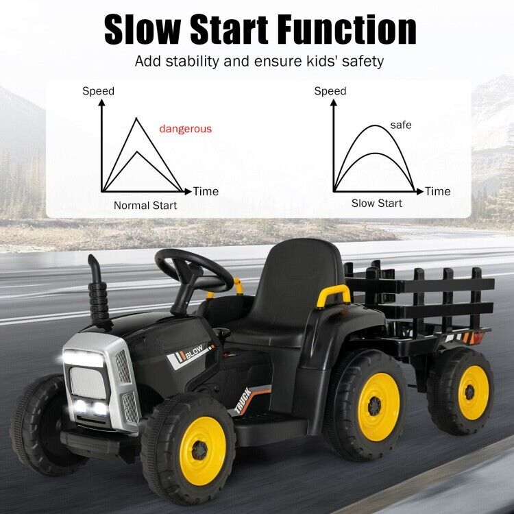 12V Ride-On Tractor for Kids with 3 Gear-Shift Ground Loader - Perfect Toddler Toy Gift