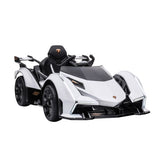 12V White Lamborghini GT Kids Ride-On Sports Car with Remote Control