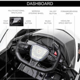 12V White Lamborghini GT Kids Ride-On Sports Car with Remote Control