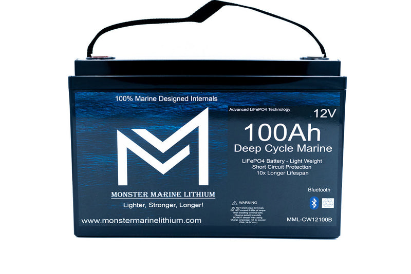 12v 100Ah Bluetooth Deep Cycle Lithium Marine Battery Group 31
