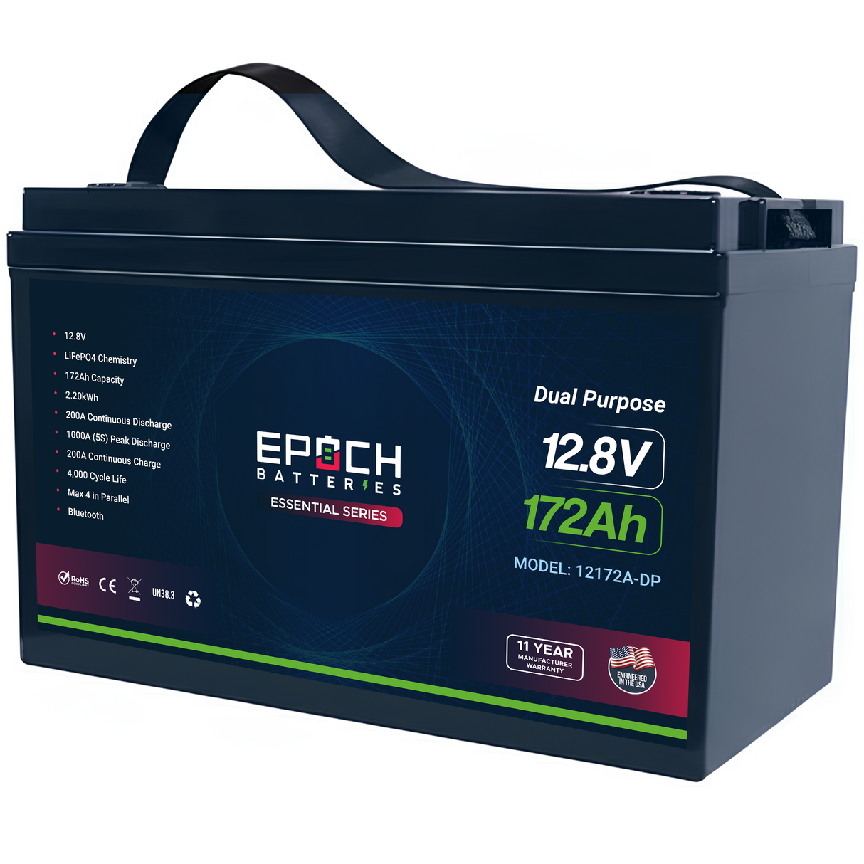 Epoch Batteries 12V 172Ah Dual-Purpose LiFePO4 Battery