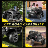 Electric Ride-On Jeep for Kids with Remote Control, 3 Speeds, and LED Lights - 24V/12V