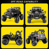 Kids Electric Ride On Jeep with Remote Control, 24V/12V, 3 Speeds, LED Lights