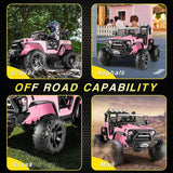 Kids Electric Ride On Jeep with Remote Control, 24V/12V, 3 Speeds, LED Lights