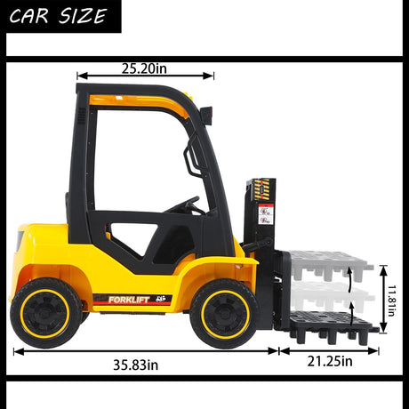 12V7A Electric Ride-on Car for Kids with Lifting Rod and Forklift Feature - Perfect Gift for Children